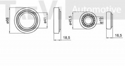 TREVI AUTOMOTIVE wb2108 -  Комплект подшипника ступицы колеса